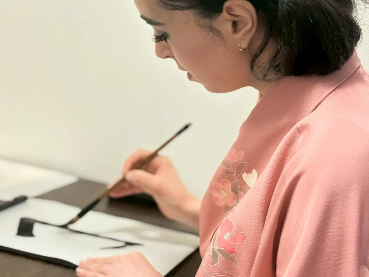 扇子書道体験
